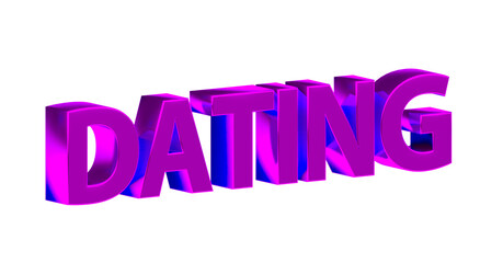 Dating, Partnersuche - pinke plakative 3D-Schrift, Liebe, Flirten, Liebesglück, Traumpartner, Affäre, kennenlernen, Singles, Treffen, Beziehung, Freundschaft
