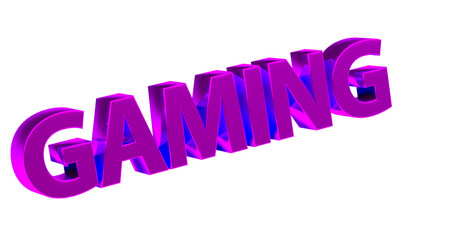 Gaming - pinke plakative 3D-Schrift, Computerspiele, 3D-Schrift, plakativ, Rendering, gerendert, Freisteller, Alphakanal
