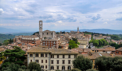 Fototapeta na wymiar Aerial view of Perugia, Italy showcasing its charming architecture