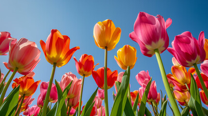 Tulip Tapestry: A Skyward Spring Symphony