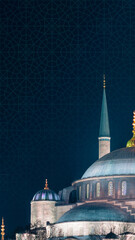 Islamic vertical background image. Sultanahmet Camii or the Blue Mosque view