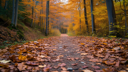 Autumn Trail Wonders: Forest Hike in Fall