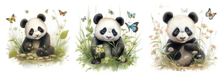 Zelfklevend Fotobehang A delightful nursery composition of a baby panda © Graphicgrow