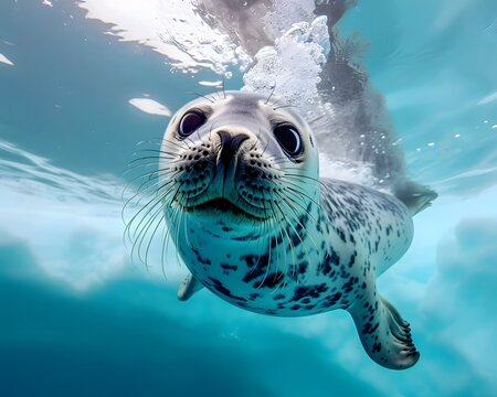seal swimming underwater
