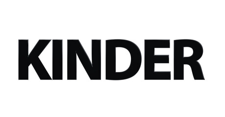 Kinder - schwarze plakative 3D-Schrift, Jungen, Mädchen, Generation, Kindheit, Erziehung, Kleinkinder, Babys, Spielen, Schule, Bildung, Freisteller, Rendering

