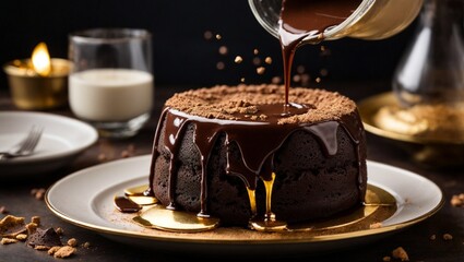 chocolate cake and coffee