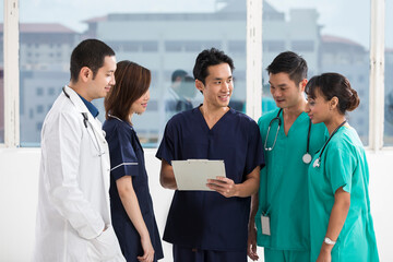 Team of Multi-ethnic medical staff