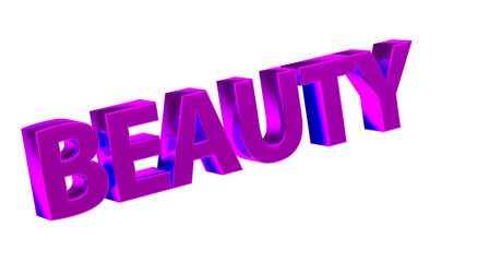 Beauty goldene plakative 3D-Schrift, Schönheit, Hautpflege, Make-up, Kosmetik, Wellness, Nageldesign,  Lippenstift, Rouge,  Gesichtspflege, Sonnenschutz, Frisuren, Maniküre, Rendering, Freisteller