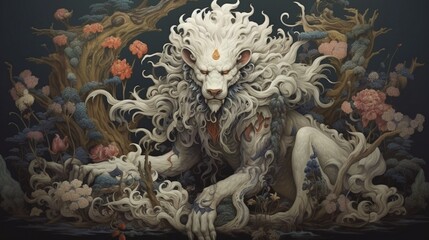 A mythical creature encyclopedia showcasing various legendary beings from different cultures - Generative AI