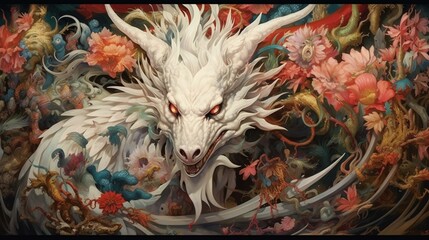 A mythical creature encyclopedia showcasing various legendary beings from different cultures - Generative AI