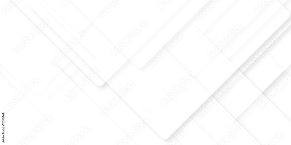 Wall mural modern abstract white background design with layers of textured white transparent material in triang