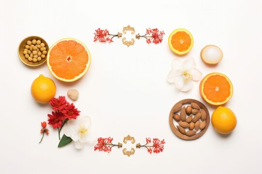 Chinese food on white background copy space, happy Chinese New Year © Оксана Олейник