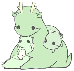 家族で戯れる辰