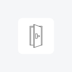 Front Door grey thin line icon outline icon, pixel perfect