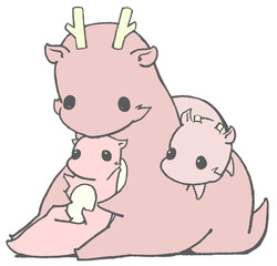 家族で戯れる辰