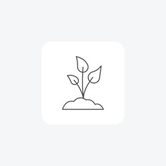 Plant grey thin line icon outline icon, pixel perfect