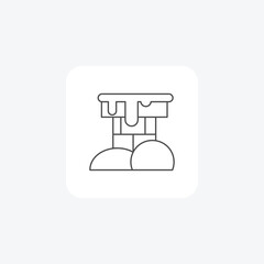Chimney grey thin line icon outline icon, pixel perfect