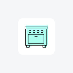 Oven color shadow line icon outline icon, pixel perfect