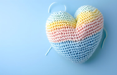 cute hearts knitted in various pastel colors ob pastel blue back