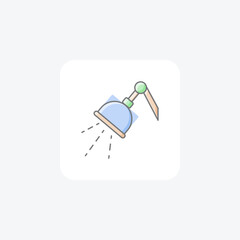 Shower awesome lineal color icon outline icon, pixel perfect
