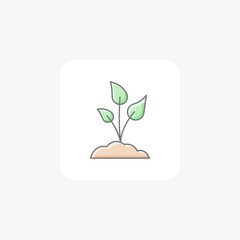 Plant awesome lineal color icon outline icon, pixel perfect