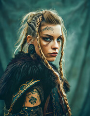 Traditionally dressed Viking women