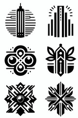 Fototapeta na wymiar Set of black and white Logo patterns, seamless, vector, design, black, tire, illustration