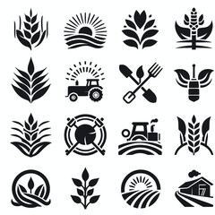 Agriculture Logos, Farm, vector, symbol, tribal, sign, emblem, illustration, design