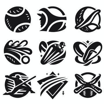 set of logos, icon, vector, ball, set, sport, symbol, football