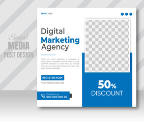 Corporate Business Social media post design template, square flyer Digital marketing banner layout