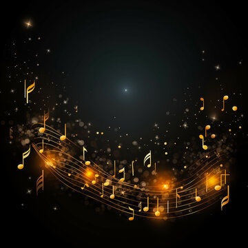 Abstract musical background with notes