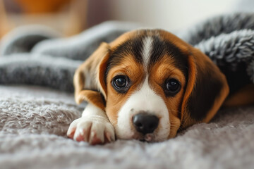 Photography of a cute dog, National puppy day concept 