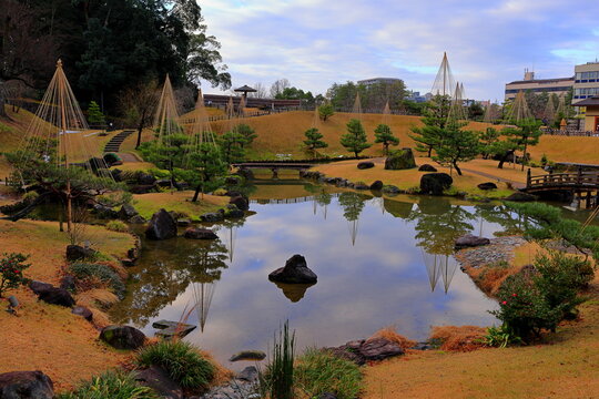 Gyokuseninmaru Park a Historic Japanese garden in Marunouchi, Kanazawa, Ishikawa, Japan