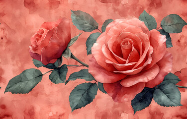vintage rose background ai generative 