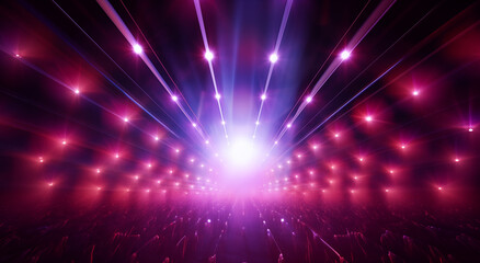 Fototapeta na wymiar violet light beams at an event, in the style of light brown and crimson