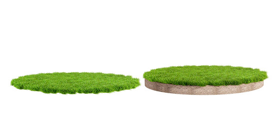 Grass podium for product on white