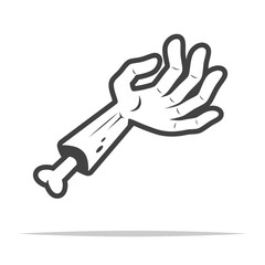 Zombie hand outline icon transparent vector isolated