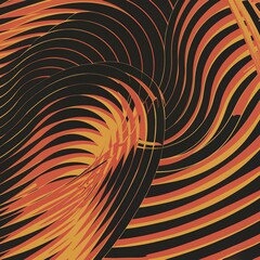 Black and orange background with a wavy pattern