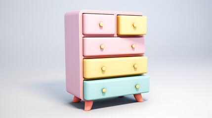 Modern Pastel Drawer Unit