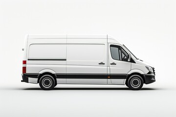 White van mockup on white background Generative Ai