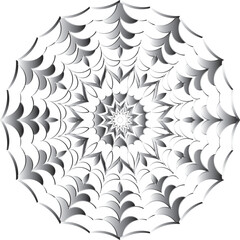  Circular flower mandala pattern for Henna, Mehndi, and Decoration. Decorative ornament in ethnic oriental style. Outline doodle hand draw vector illustration