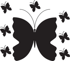 butterfly insect vector art line isolated doodle illustration