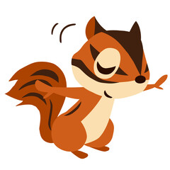 手描きのかわいいシマリスキャラクター22　(ペコリとお辞儀をする)