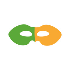 Super hero mask for face character in flat style