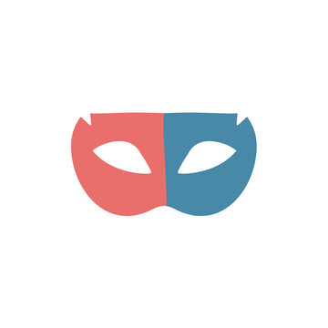Super hero mask for face character in flat style