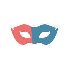 Super hero mask for face character in flat style