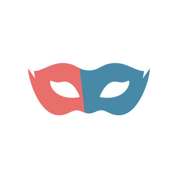 Super hero mask for face character in flat style