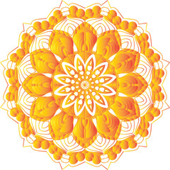  Circular flower mandala pattern for Henna, Mehndi, and Decoration. Decorative ornament in ethnic oriental style. Outline doodle hand draw vector illustration
