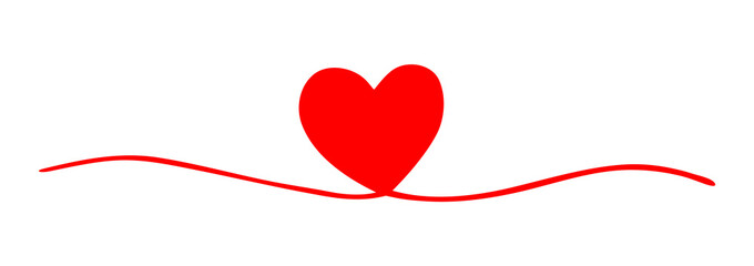 Heart Valentine's Day swash hand painted with brush and ink. Png clipart isolated on transparent...