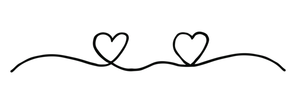 Two hearts intertwined. Valentine's Day swash hand painted with line. Png clipart isolated on transparent background